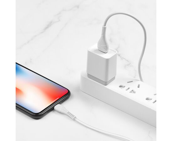  Кабель USB HOCO X37 Cool USB - Lightning, 2.4А, 1 м, белый 