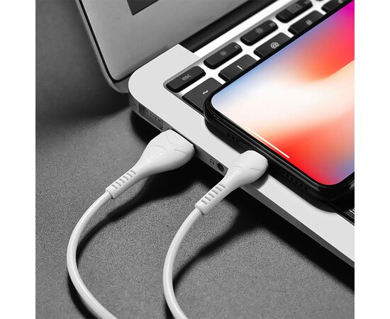  Кабель USB HOCO X37 Cool USB - Lightning, 2.4А, 1 м, белый 