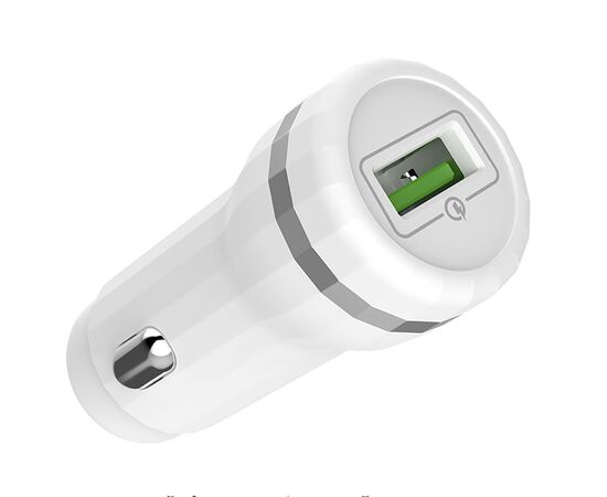  Автомобильное зарядное устройство HOCO Z27A Staunch, 1xUSB, 1.5-3.0A, 18W, белый 