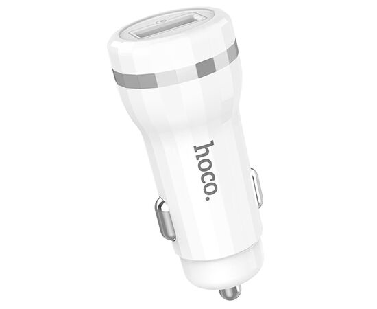  Автомобильное зарядное устройство HOCO Z27A Staunch, 1xUSB, 1.5-3.0A, 18W, белый 