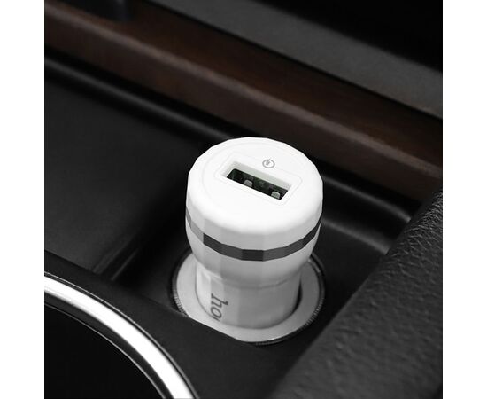  Автомобильное зарядное устройство HOCO Z27A Staunch, 1xUSB, 1.5-3.0A, 18W, белый 