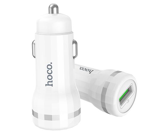 Автомобильное зарядное устройство HOCO Z27A Staunch, 1xUSB, 1.5-3.0A, 18W, белый 