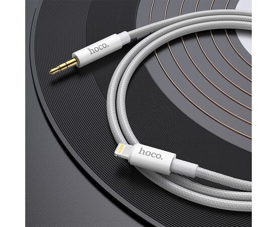  Аудиокабель HOCO UPA19 AUX Jack 3.5 (m) - Lightning (m), 1 м, серебристый 