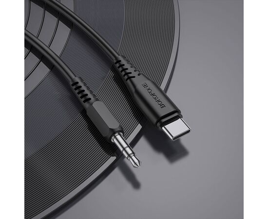  Аудиокабель BOROFONE BL8 AUX Jack 3.5 (m) - Type-C (m), 1 м, черный 