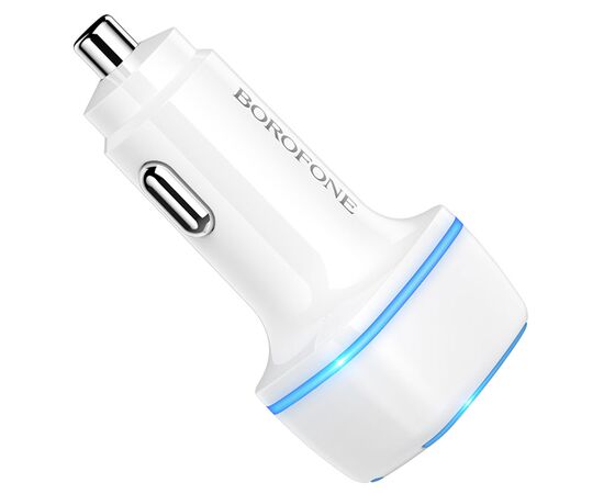  Автомобильное зарядное устройство BOROFONE BZ14 Max, 2xUSB, 2.4A, белый 
