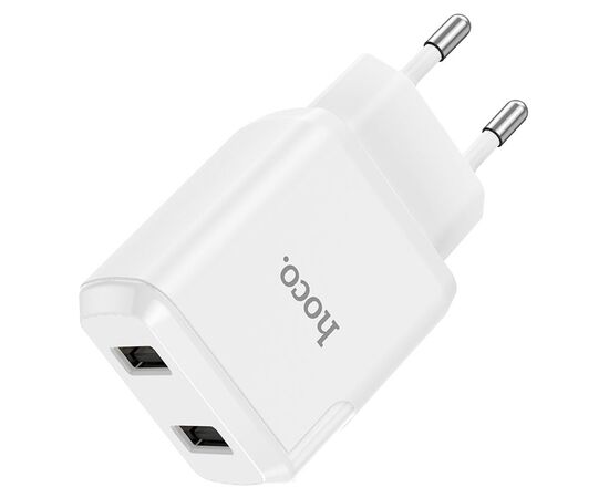  Сетевое зарядное устройство HOCO N7 Speedy 2xUSB, 2.1A, 10.8W, белый 