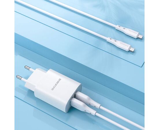  Сетевое зарядное устройство BOROFONE BN2 super fast 2xUSB с Кабелем USB - Micro, 2.1A, белый 