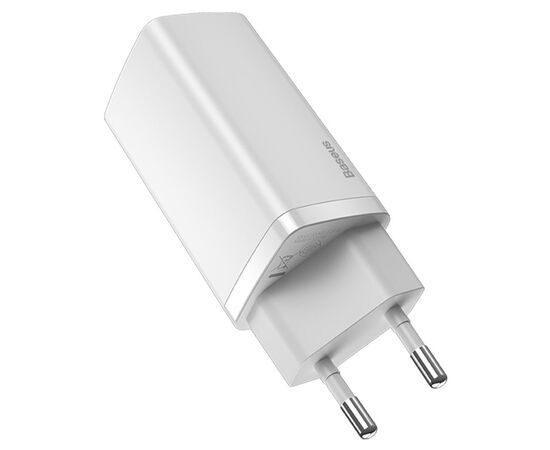  Сетевое зарядное устройство BASEUS GaN2 lite 1xUSB + 1xUSB-C, 3A, 65W, белый 