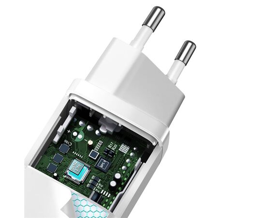  Сетевое зарядное устройство BASEUS GaN2 lite 1xUSB + 1xUSB-C, 3A, 65W, белый 