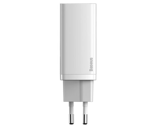  Сетевое зарядное устройство BASEUS GaN2 lite 1xUSB + 1xUSB-C, 3A, 65W, белый 