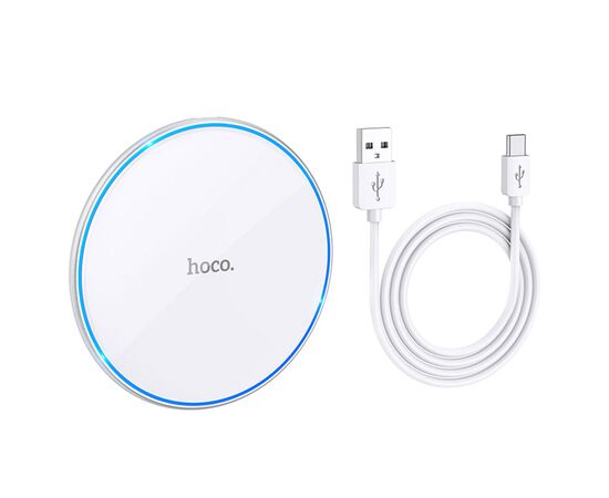  Беспроводное зарядное устройство HOCO CW6 Pro Easy с Кабелем USB - Type-C, 2A, 5W/7.5W/10W/15W, белый 