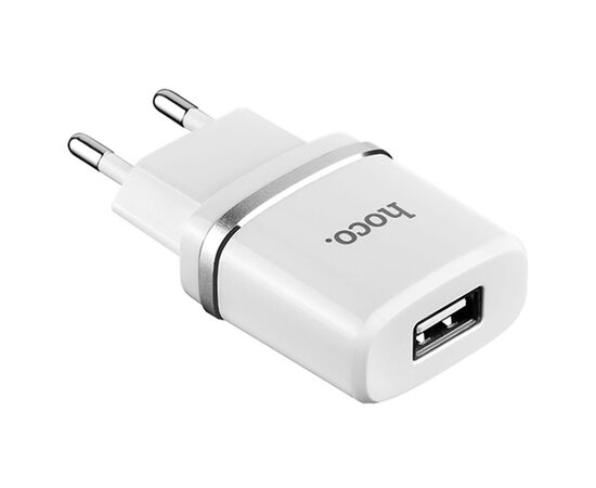  Сетевое зарядное устройство HOCO C11 Smart 1xUSB с Кабелем USB - Lightning, 1A, 5W, белый 