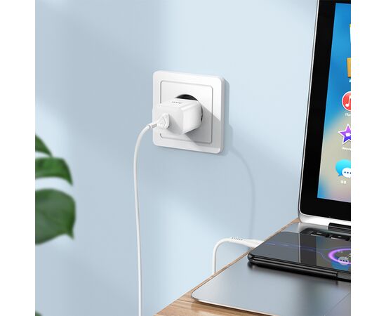  Сетевое зарядное устройство HOCO N26 Maxim 1xUSB, 3.0A, 18W, белый 