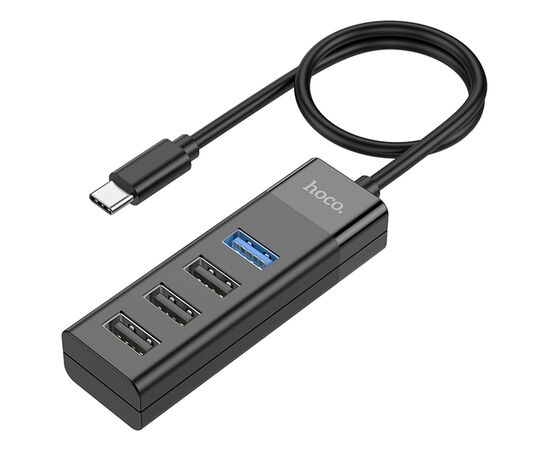  Переходник HOCO HB25 Easy Mix, Type-C - 1*USB3.0 + 3*USB2.0, черный 