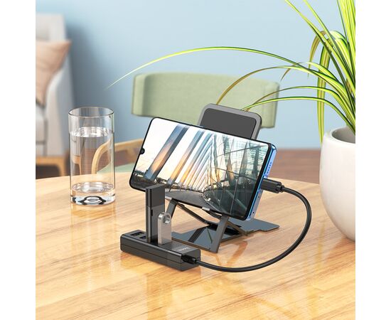  Переходник HOCO HB25 Easy Mix, Type-C - 1*USB3.0 + 3*USB2.0, черный 
