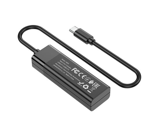  Переходник HOCO HB25 Easy Mix, Type-C - 1*USB3.0 + 3*USB2.0, черный 