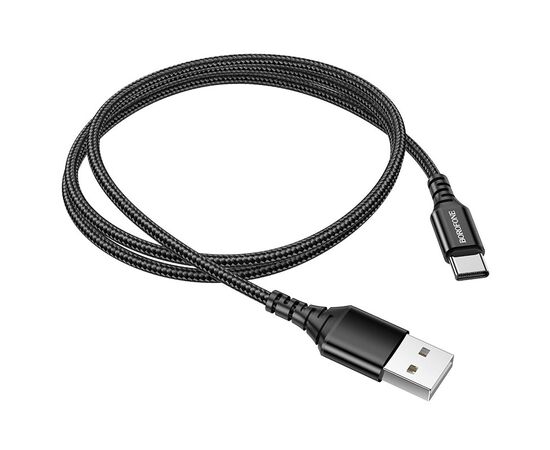  Кабель USB - Type-C Borofone BX54, 1.м, 2.4A, нейлон,  цвет: черный (1/360) 