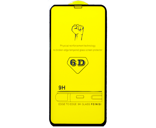  Защитное стекло 6D для iPhone 6/6s, Full Glue 3D, прозрачный+черная рамка 