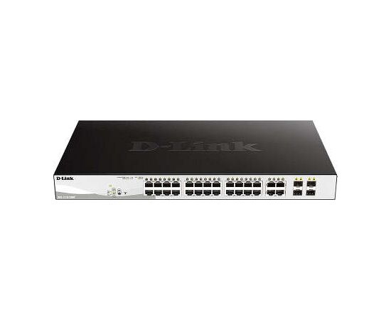  Коммутатор D-Link DGS-1210-28MP 28G 24PoE+ 370W настраиваемый 