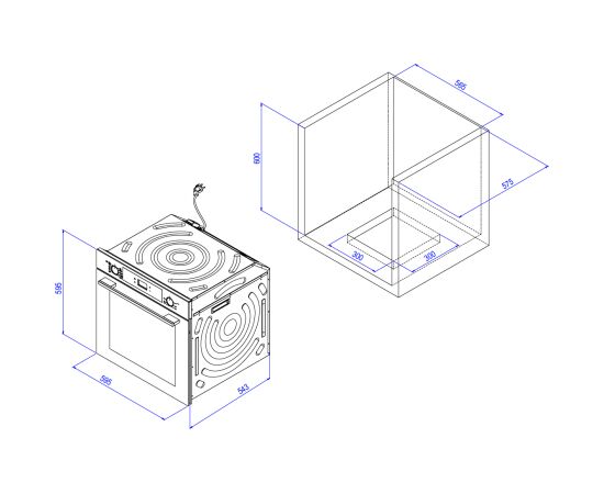  Встраиваемый духовой шкаф Weissgauff WGO 706 D Black Glass 