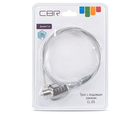  Тросик для ноутбука CBR Kensington Lock (CL-05) кодовый замок, 1м, RTL (00000000175) 