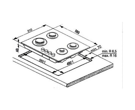  Газовая варочная панель Indesit THPM 642 IX/I 