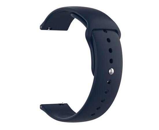  Ремешок - WB34 20 мм универсальный Sport Band силикон на кнопке (dark blue) (227519) 