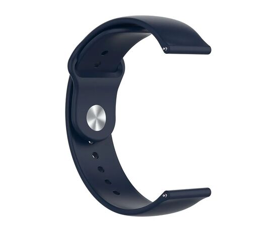  Ремешок - WB34 20 мм универсальный Sport Band силикон на кнопке (dark blue) (227519) 