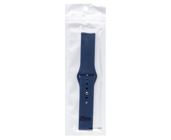  Ремешок - WB34 20 мм универсальный Sport Band силикон на кнопке (dark blue) (227519) 