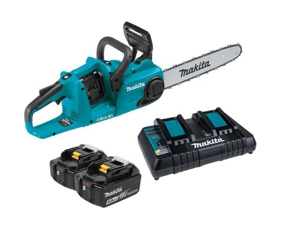  Пила цепная аккуммуляторная Makita DUC353CT2 2x18В, 14"/35см, 3/8", 1,1мм, 20м/с, XPT, (2xBL1850B, DC18SH) 