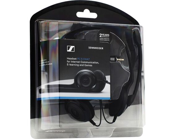  Гарнитура EPOS Sennheiser PC 5 CHAT,  накладная закрытая 42-17000Гц, 2м,  4-контактный jack 3.5мм, 95дБ подвижный микрофон, круговая диаграмма 