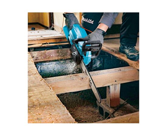  Пила цепная аккуммуляторная Makita DUC357SF 18В, 610Вт, 14"/35см, 3/8", 1,1мм, 7.7м/с, XPT, (BL1830B, DC18SD) 