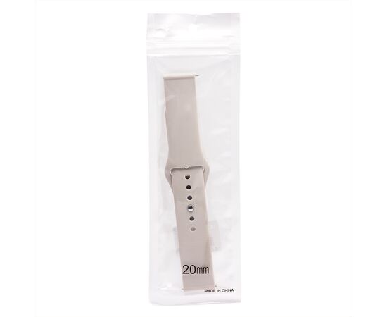  Ремешок - WB34 20 мм универсальный Sport Band силикон на кнопке (beige) (227520) 