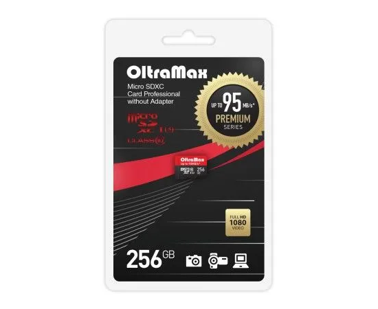  MicroSDXC  256GB  OltraMax Class 10 Premium UHS-I U3 (95 Mb/s) без адаптера 