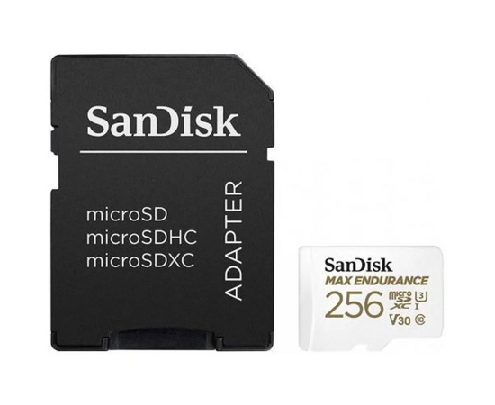  MicroSDXC  256GB  SanDisk Class 10 Max Endurance UHS-I V30 U3 (100 Mb/s) + SD адаптер 