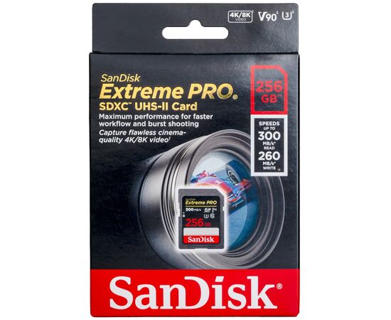  SDXC  256GB  SanDisk Class 10 Extreme Pro UHS-II (300 Mb/s) 