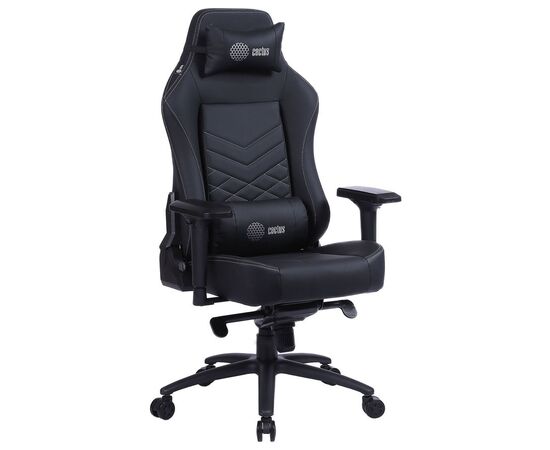  Кресло игровое Cactus CS-CHR-0112BL черный с подголов. 