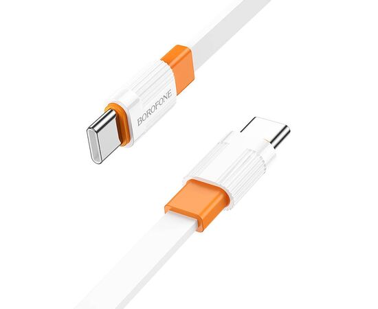  Кабель Type-C - Type-C Borofone BX89 100см 3A (white/orange) (217503) 