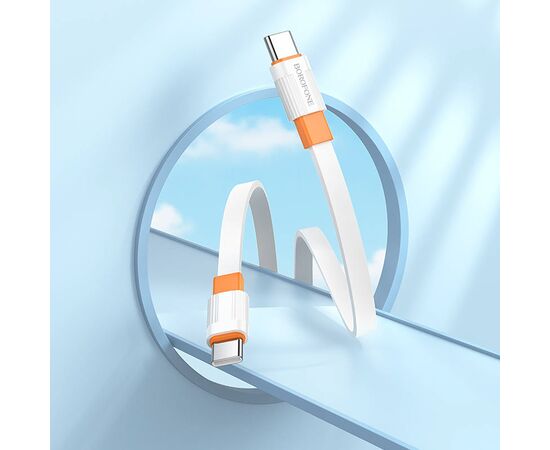  Кабель Type-C - Type-C Borofone BX89 100см 3A (white/orange) (217503) 