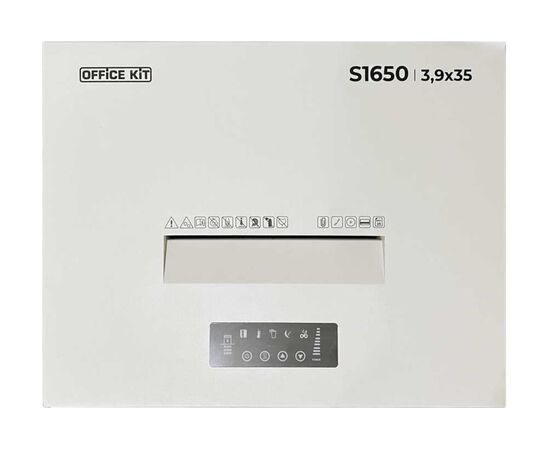  Шредер Office Kit S1650 3,9х35 белый (секр.P-4) фрагменты 35лист. 165лтр. скрепки скобы пл.карты CD 