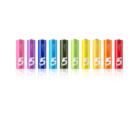  Батарейки алкалиновые ZMI Rainbow типа AA (уп.10 шт.) (AA 501), цветные 
