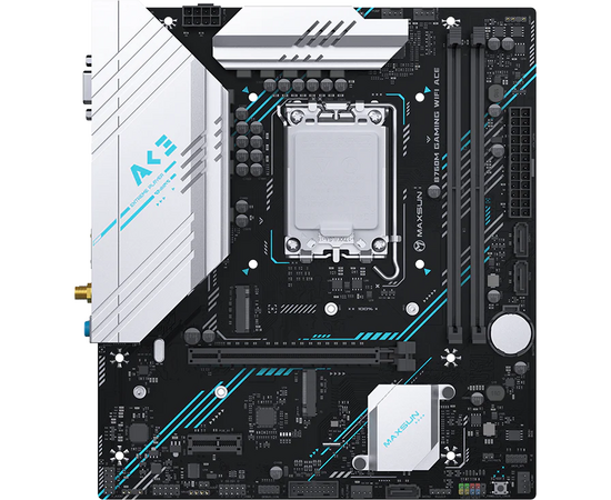  MB s1700 Maxsun MS-B760M Gaming Wifi Ace (6940709694749), 2*DDR5, 1*PCIEx16, 1*PCIEx1, 2*M.2, 6*USB3.2Gen1, 4*USB2.0, 3*SATA3.0, 1G, VGA, HDMI, M-ATX, RTL 
