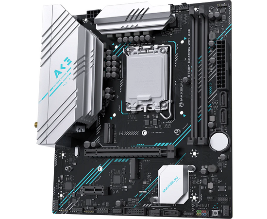  MB s1700 Maxsun MS-B760M Gaming Wifi Ace (6940709694749), 2*DDR5, 1*PCIEx16, 1*PCIEx1, 2*M.2, 6*USB3.2Gen1, 4*USB2.0, 3*SATA3.0, 1G, VGA, HDMI, M-ATX, RTL 
