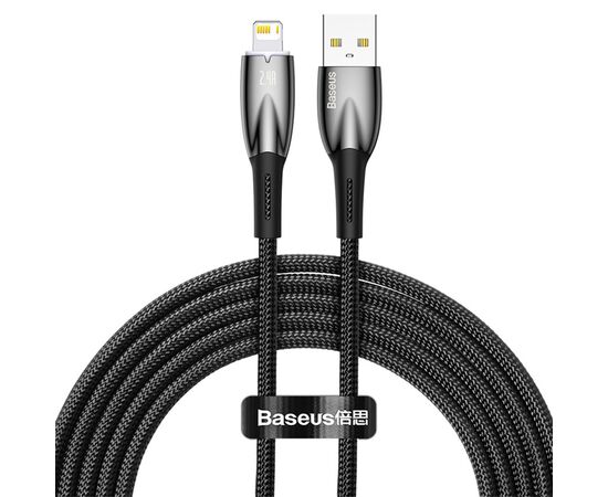  Кабель USB BASEUS Glimmer Series USB - Lightning, 2.4А, 12W, 2 м, черный 