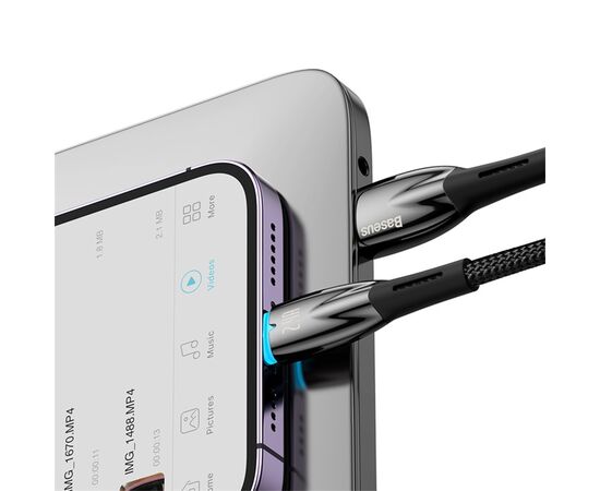  Кабель USB BASEUS Glimmer Series USB - Lightning, 2.4А, 12W, 2 м, черный 