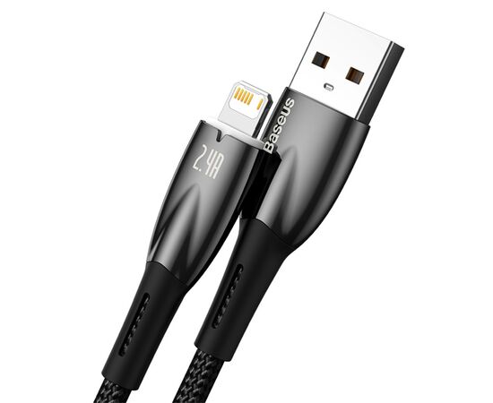  Кабель USB BASEUS Glimmer Series USB - Lightning, 2.4А, 12W, 2 м, черный 
