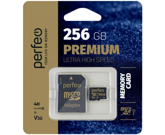  Карта памяти Perfeo microSDXC 256GB High-Capacity (Class 10) UHS-3 V30 