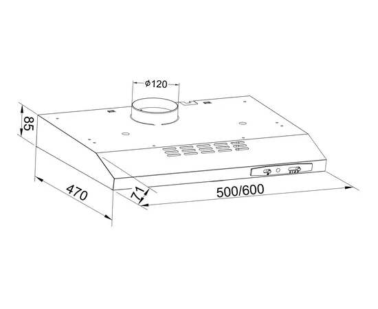  Вытяжка козырьковая Hansa OSP6111WH белый (1 мотор) 