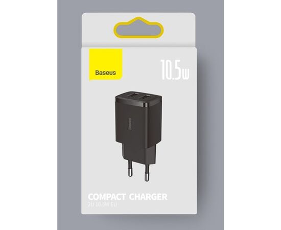  СЗУ Baseus Compact Charger 2USB 10.5W , CCXJ010201 (Black) 