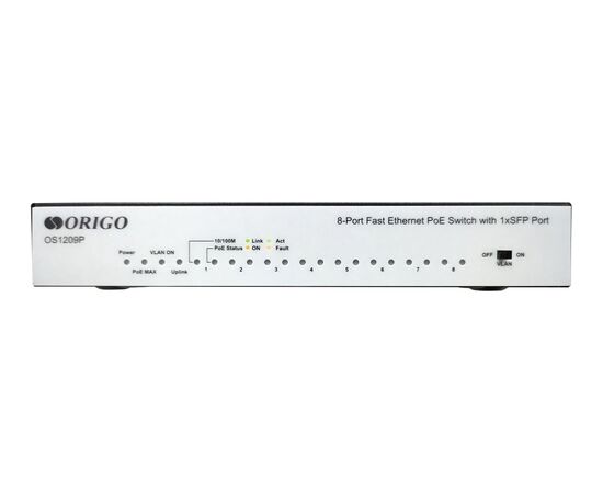  Коммутатор ORIGO OS1209P/A1A 8x100Base-TX PoE+, 1x1000Base-X SFP 